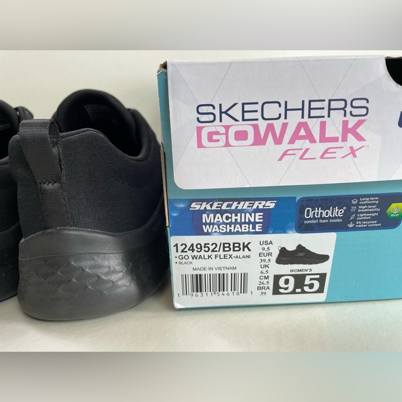 Skechers GO WALK FLEX Walking Running Casual Shoes Women Sz 9.5 Black New w/ Box - Picture 10 of 12